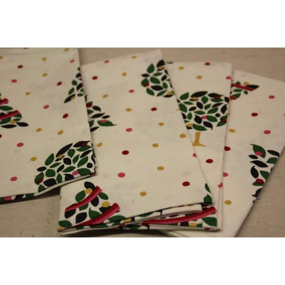 Kate Spade Loop And Dot 100% Cotton Polka Dots Square Tree Napkin (Set of 4)